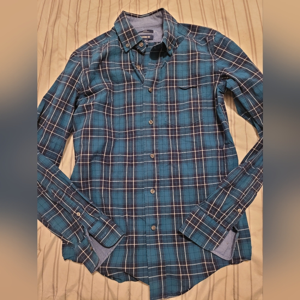 Youth Blue Plaid Shirt